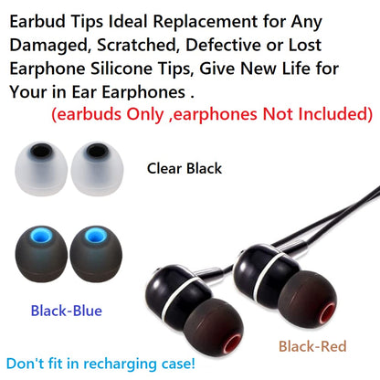 Earbud Silicone Ear Tips Earbuds Replacement Ear Tips Gels Bud for Popular in-Ear Headphones Other Inner Hole from 3.8mm - 5.1mm Earphones 9 Pairs S/M/L