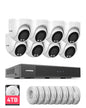 H.VIEW 8MP Security Camera System 4TB HDD, 8pcs POE Security Camera System 4k Outdoor, 8X 8MP Wired Outdoor IP Cameras with Two-Way Audio, Human AI Detection, Cameras System for Home Security