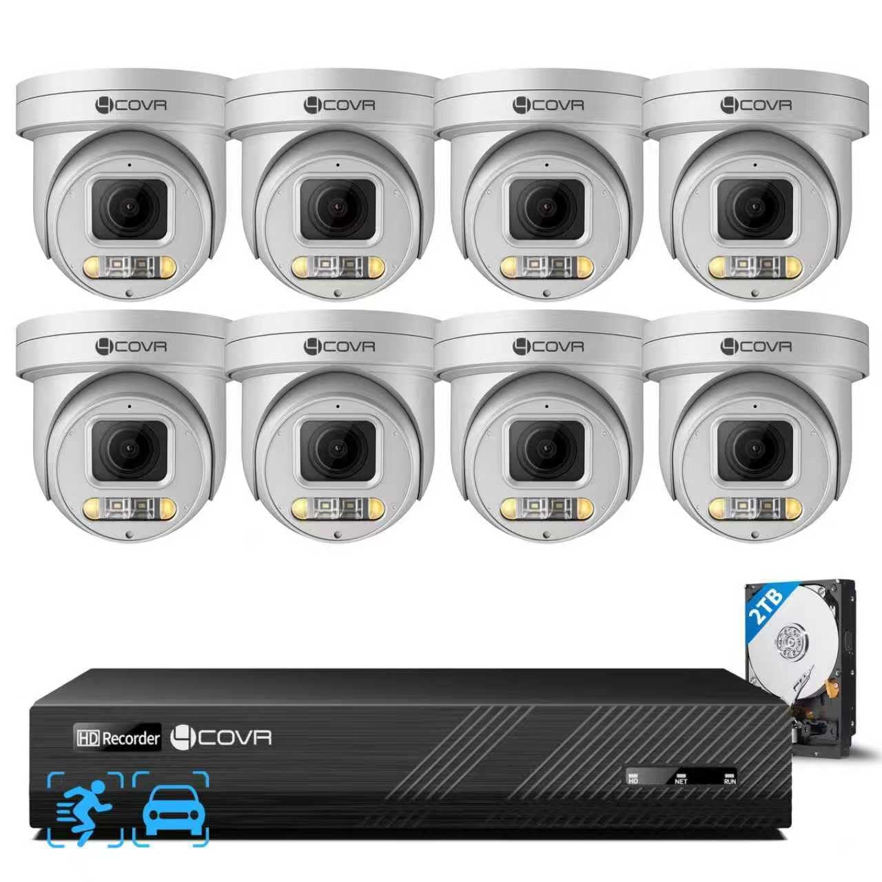 4COVR PoE PTZ Security Camera System 8 Channel with 2TB HDD, LY5XCP5M0808