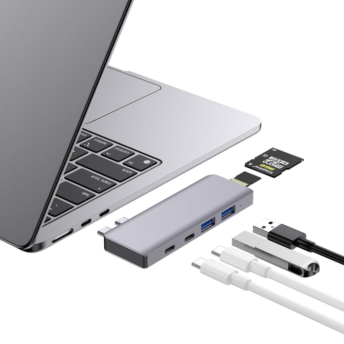 USB C Hub, 7 in 2 USB C Adapter Thunderbolt 4 HDMI MacBook Air Pro M1-M5