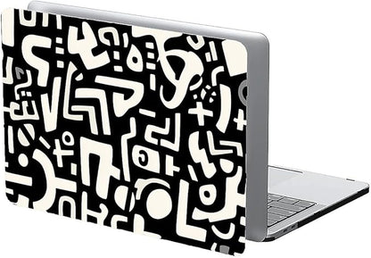 Compatible with MacBook Air 13.3 13.6 Inch Case 2022 2021 2020 2019 Plastic Hard Shell Case Cover,13.3 Pro(A1706/A1708/A1989/A2159/A2289/A2338), Black and White Letters