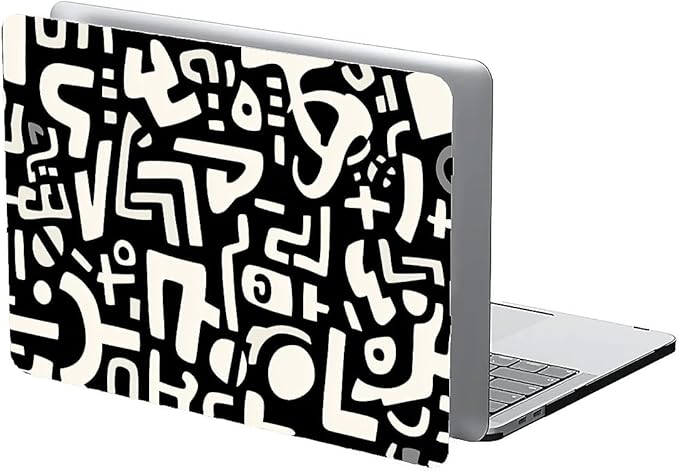 Compatible with MacBook Air 13.3 13.6 Inch Case 2022 2021 2020 2019 Plastic Hard Shell Case Cover,13.3 Air (A1932/A2179/A2337), Black and White Letters