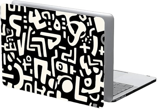 Compatible with MacBook Air 13.3 13.6 Inch Case 2022 2021 2020 2019 Plastic Hard Shell Case Cover,13.3 Air (A1932/A2179/A2337), Black and White Letters