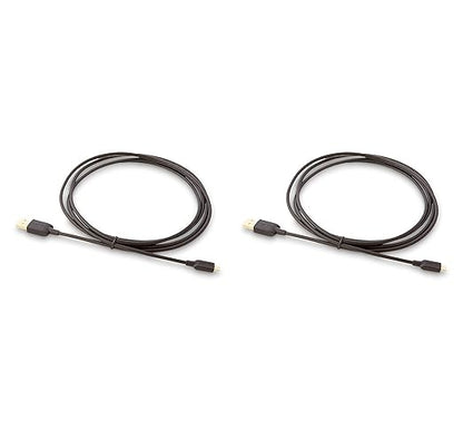 Amazon Basics 2-Pack USB-A to Micro USB Charging Cable, 480Mbps Transfer Speed with Gold-Plated Plugs, USB 2.0, 6 Foot, Black