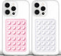 Anteel Medium-Sized Silicone Suction Phone Case Adhesive Mount, Enhanced Suction Power and Upgraded Thickened Sticky Phone Grip, Durable, Hands-Free Sticky Phone Holder, 2.28"x3.46" (LPK&WHT)