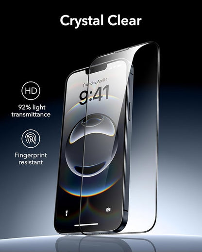 ESR 3 Pack 9H+ Glass for iPhone 16e/ iPhone 14/ iPhone 13/13 Pro Screen Protector, [Military Grade Shatterproof & Longest Durable] Armorite Ultra-tough Full Coverage Tempered Glass with UltraFit Tray
