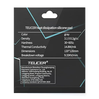 Thermal Pad 14.8 W/mK, 120x120x2mm, Non Conductive Heat Resistance High Temperature Resistance, Silicone Thermal Pads for Laptop Heatsink GPU CPU LED Cooler (2mm)
