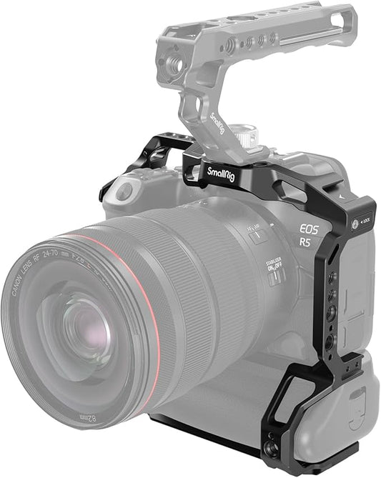 SmallRig R5 / R6 Camera Cage for Canon R5 / R6 with BG-R10 Battery Grip, Aluminum Alloy Film Movie Making Camera Video Cage with Shoe Mount 3464B