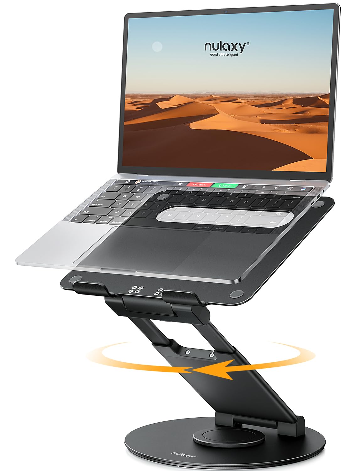 Nulaxy 18" Height Telescopic 360 Rotating Aluminum Laptop Stand Desk, Gray