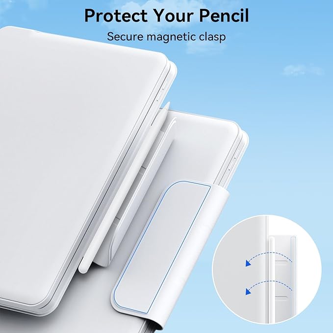 GGQFGTOJ for iPad 9th Generation Case with Keyboard,Magic Style Keyboard Case for iPad 9th/8th/7th Gen 10.2 inch - Floating Cantilever Magnetic Stand Multi-Touch Trackpad (White)