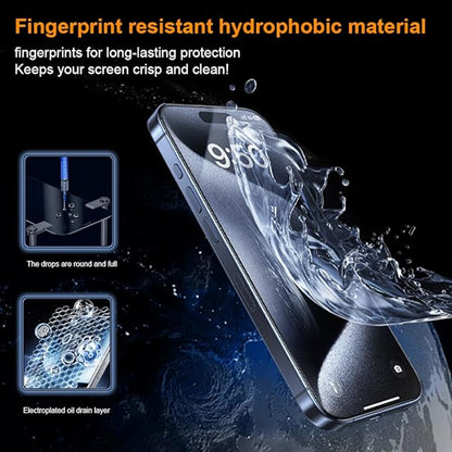 OneFish Screen Protector for Iphone 14Plus/13Pro Max, HD Clarity Tempered Glass Film 9H+ Hardness, with Hassle-Free Installation Frame, Dust-Free Bubble-Free Anti-Fingerprint, 2Pack
