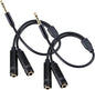 HOSONGIN 1/4" Stereo Splitter Cable (2-Pack), 1/4 Inch TRS Male to Dual TRS Female Y Adapter, Gold-Plated, Noise-Free Audio Cable for Headphones, Amplifiers, Studio, 1.6Ft (20 inch)