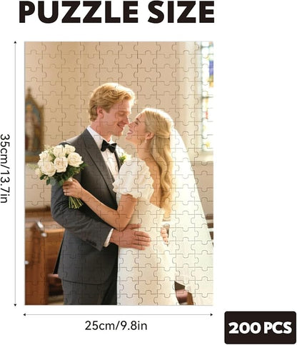 Custom Puzzle, Customize Puzzles from Photos with 120/200/300/500/1000 Pieces, Personalized Wooden Jigsaw Puzzle Gifts for Family, Adults, Christmas, Wedding, Pet