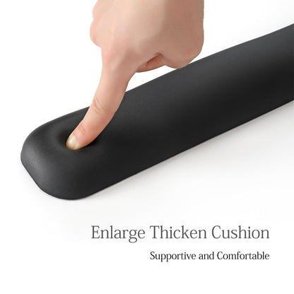 UnivoColors Design-Wave Keyboard Wrist Rest, Artificial Sheepskin+Memory Foam+Ergonomic+Anti-Slip Gel, Resilience Support During Work and Gaming,Keyboard Accessory,Black