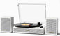 Vinyl Record Player with External Speakers, 3 Speed Vintage Belt Drive Turntable Record Player with Stereo Speakers RCA Audio Out and Aux-in, White Wood