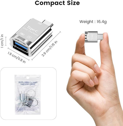 BORLTER CLAMP USB C Micro SD Card Reader,Type C SD Card Reader for iPhone 15,2 in 1 Square Card Reader Adapter with USB Adapter Travel Essentials Camera Viewer,MacBook, Laptops, Tablets, Smartphones.