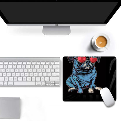 Square Mouse Pad Cool Dog with Sunglasses-1,Gaming Mouse Pads for Desk,Soft Computer Waterproof Non-Slip Mouse Mat