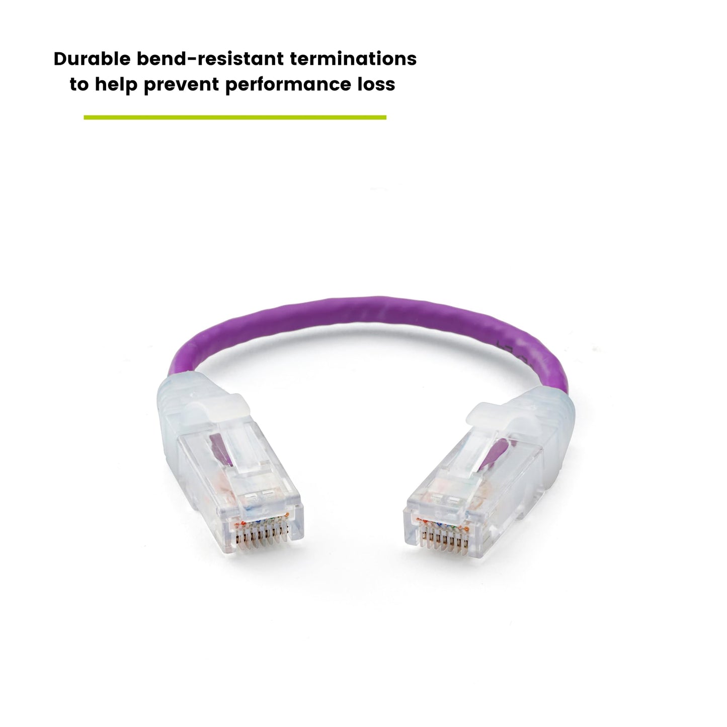 TRUECABLE Cat6 Component Rated Patch Cable, Unshielded (U/UTP), 6in, Purple, 28AWG Stranded Pure Copper, Snagless 10G High-Speed Ethernet Cable, PoE++ 4PPoE 100W, UL Listed, RoHS-3, 1 Pack