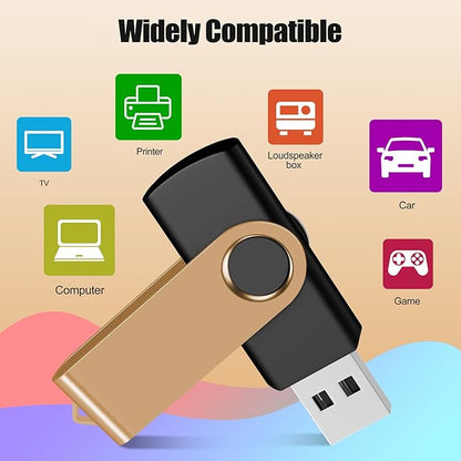 128MB 100-Pack USB Flash Drives Bulk EASTBULL USB 2.0 Thumb Drive,Gold