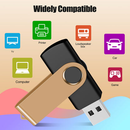 16GB 50-Pack USB Flash Drives Bulk EASTBULL USB 2.0 Thumb Drive,Gold