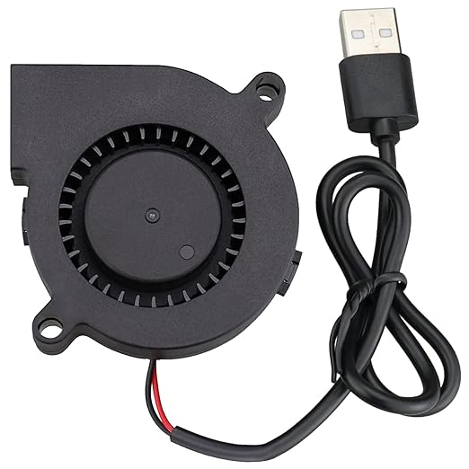 GDSTIME 50mm USB Blower Fan with 3 Speeds Control, 5015 DC 5V Turbine Turbo Cooling Fan for Small Appliances Series Replacement