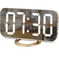 SZELAM Alarm Clock for Bedroom,LED and Mirror Digital Clock Large Display,with Dual USB Charger Ports,Auto Dim,Snooze Mode,Modern Desk/Wall Electronic Clock for Girl Woman Mom Teens - Rose Gold