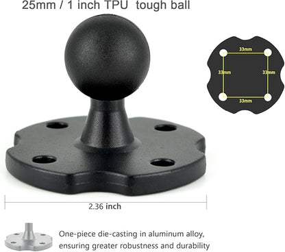 Heavy-Duty Camera Wall/Desktop Mount with 1/4"-20 Thread, Aluminum Alloy Arm, Dual Ball Heads, 1-Inch TPU Ball, Free Rotation,Compatible with DSLR, CCTV, RAM B System
