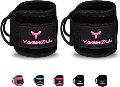 Ankle Straps for Cable Machines Women - Adjustable Gym Ankle Strap for Cable Machine, Neoprene Padded Cable Straps, Durable Leg Strap with Cable Cuff, Glute Kickback Ankle Strap with D Rings