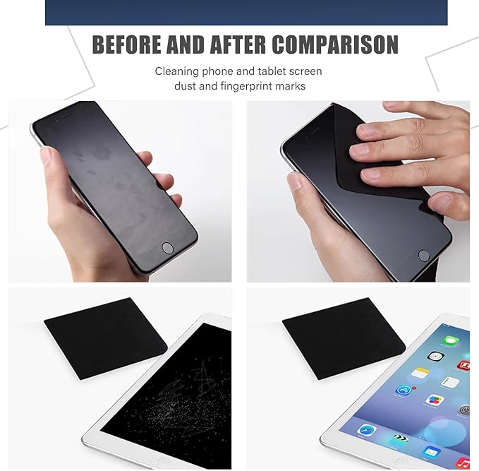 2 Pack Microfiber Liner Cleaning Cloth 13" with Screen Keyboard Imprint Protection, Laptop Keyboard Protector Compatible with MacBook Pro/AIR 13" and MacBook PRO 14"-Black