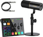 TONOR Audio Interface and Microphone Set, Podcast Equipment Bundle, USB Audio Mixer with RGB, XLR Dynamic Microphone with Studio Sound Quality, Complete Package for Content Creating, Gaming, Streaming