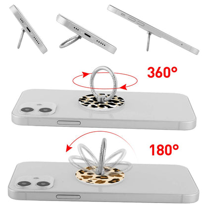 Bonoma Phone Ring Holder, 3 Pack Leopard Pattern Universal Finger Ring Stand Grip Kickstand Compatible with Smartphones and Tablets-Leopards