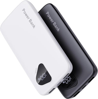 2025 Portable Charger(2pack in 1box) with Built in Cables, 12800mAh Travel Essential Battery Pack, 4 Outputs 2 Inputs Slim Power Bank with Cord Wires Compatible with iPhone,Samsung,Android