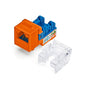 TRUE CABLE Cat5e Keystone Jack, Unshielded (UTP), 90 Degree Punch-Down, PoE++ (4PPoE) 100W, UL Listed, ETL Verified, ANSI/TIA Certified, Modular RJ45 Female, Orange, 24 Pack