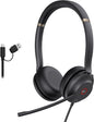 Yealink UH37 USB Headset with Noise Cancelling Microphone,Wired Headset for PC Laptop,Teams Certified,USB-A & USB-C Cable,Works with Zoom and Other Leading UC Platforms