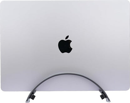 Adjustable Vertical Laptop Stand - 6061 Aluminum, CNC Precision, Anodized Finish, Fits All Laptops Including 17-inch, Ventilated Design, Anti-Slip Silicone Pads, ARC Shaped Stands