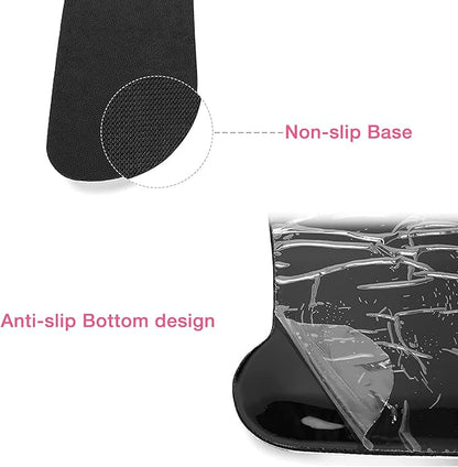 MOSISO Wrist Rest Support for Mouse Pad & Keyboard Set, Ergonomic Mousepad Non-Slip Base Home/Office Pain Relief & Easy Typing Cushion with Neoprene Cloth & Raised Memory Foam, Pink