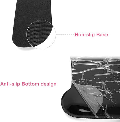 MOSISO Wrist Rest Support for Mouse Pad & Keyboard Set, Ergonomic Mousepad Non-Slip Base Home/Office Pain Relief & Easy Typing Cushion with Neoprene Cloth & Raised Memory Foam, Brown