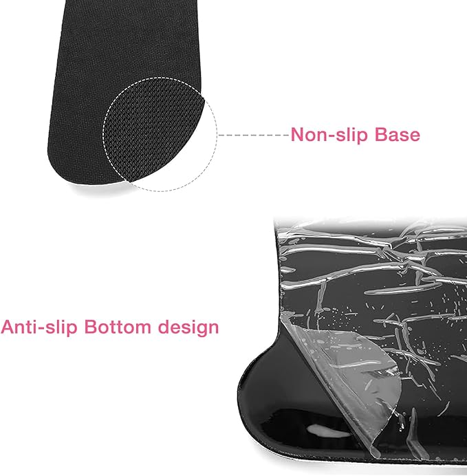 MOSISO Wrist Rest Support for Mouse Pad & Keyboard Set, Ergonomic Mousepad Non-Slip Base Home/Office Pain Relief & Easy Typing Cushion with Neoprene Cloth & Raised Memory Foam, Light Purple