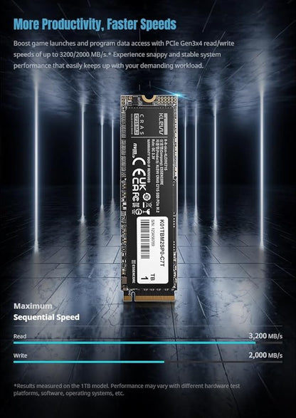 KLEVV CRAS C715 256GB M.2 2280 NVMe PCIe Gen3x4 Laptop & Desktop, up to 3000MB/s (K256GM2SP0-C7T)