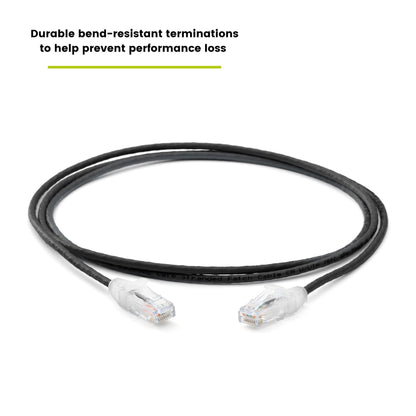 TRUECABLE Cat6 Component Rated Patch Cable, Unshielded (U/UTP), 5ft, Black, 28AWG Stranded Pure Copper, Snagless 10G High-Speed Ethernet Cable, PoE++ 4PPoE 100W, UL Listed, RoHS-3, 1 Pack
