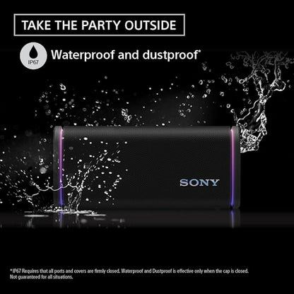 Sony ULT Field 5 Wireless Portable Bluetooth Speaker, IP67 Waterproof, Dustproof, and Rustproof with Enhanced Bass, 25 Hour Battery, 360° Party Light, and Shoulder Strap (SRSULT50B), Black