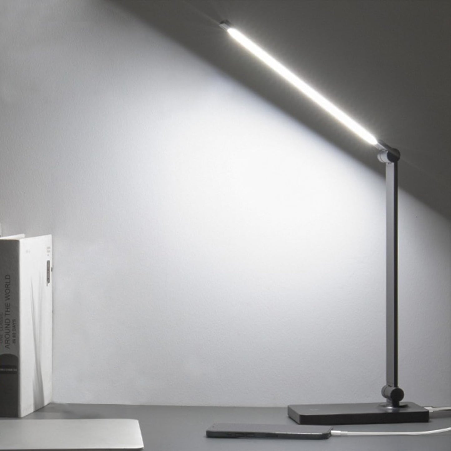 DWEPTU Rechargeable Desk Lamp, Adjustable, 3 Brightness, USB Charging Port