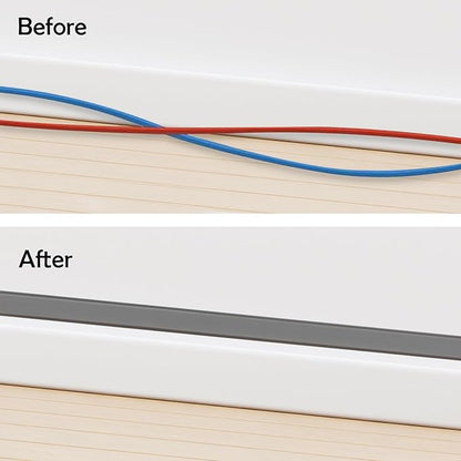 Rubber Bond TV Cord Hider Cable Protector - Strong Self Adhesive Wall Cord Cover Cable Hider - Low Profile Cable Management Wall Cord Concealer Cable Raceway (Grey, 10 Feet)