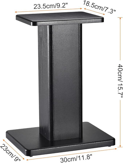 MECCANIXITY Wood Speaker Stands, 2 Pack 15.7 Inch (40cm) Universal Speaker Stand Hollowed Bases Enhanced Audio Listening for Home Theaters Cinema