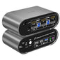 2 Computers 2 Monitors (HDMI + DP) Automatic KVM Switch, 4K@144Hz, 2K@240Hz, Hotkey Switching, Audio and Microphone Output, Aluminum Shell Digital Display, HDR10 with Cables