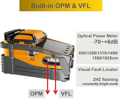 Fusion Splicer AI-9 Toolbox Kit with Auto Focus and 6 Motors for Trunk Line Construction, AI-9 Fusion Splicer Fiber Optic with Tutorial Video for Cable Splicing Projects