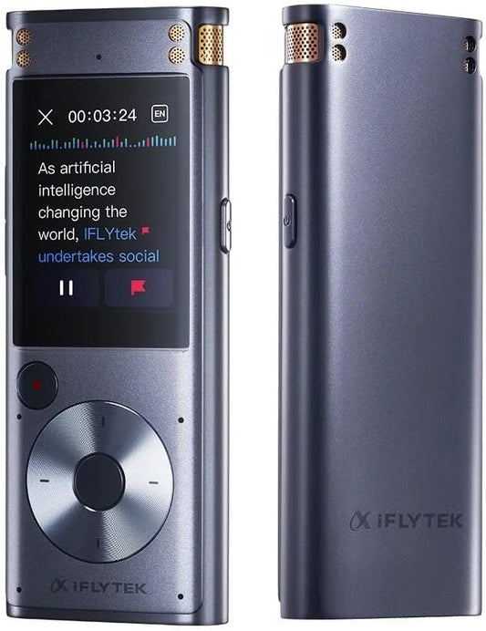 Offline AI Voice Recorder with Playback, Secure Digital Recorder with 5-Language Voice-to-Text, Noise Reduction, Local Storage for Meetings, Lectures, Interviews & Learning, No Subscription