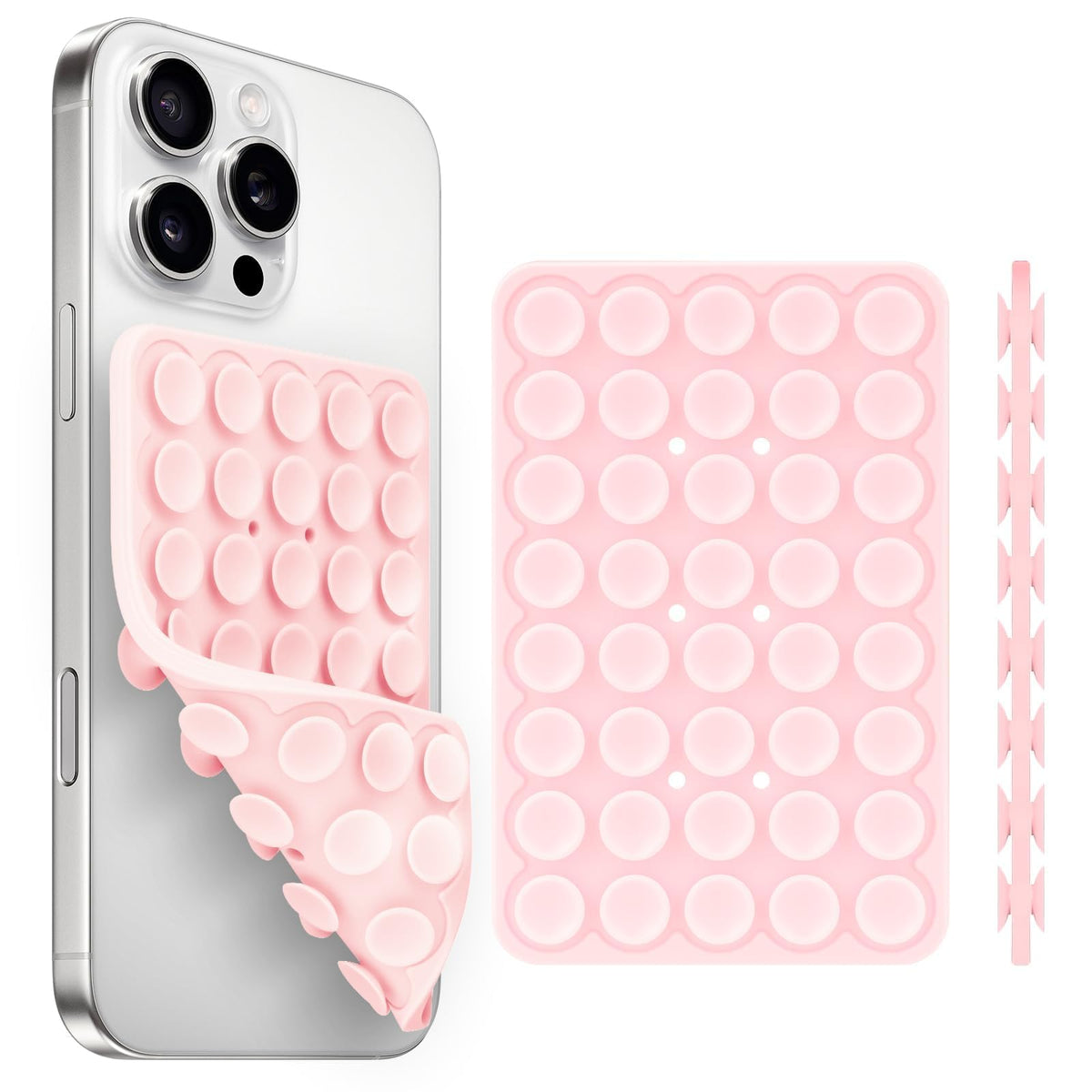 Yojaro Silicone Suction Cup Phone Case Mount Double Sided, Phone Accessories Hands-Free Strong Grip Holder for Selfies and Videos, Silicon Phone Stand for iPhone and Android Purple
