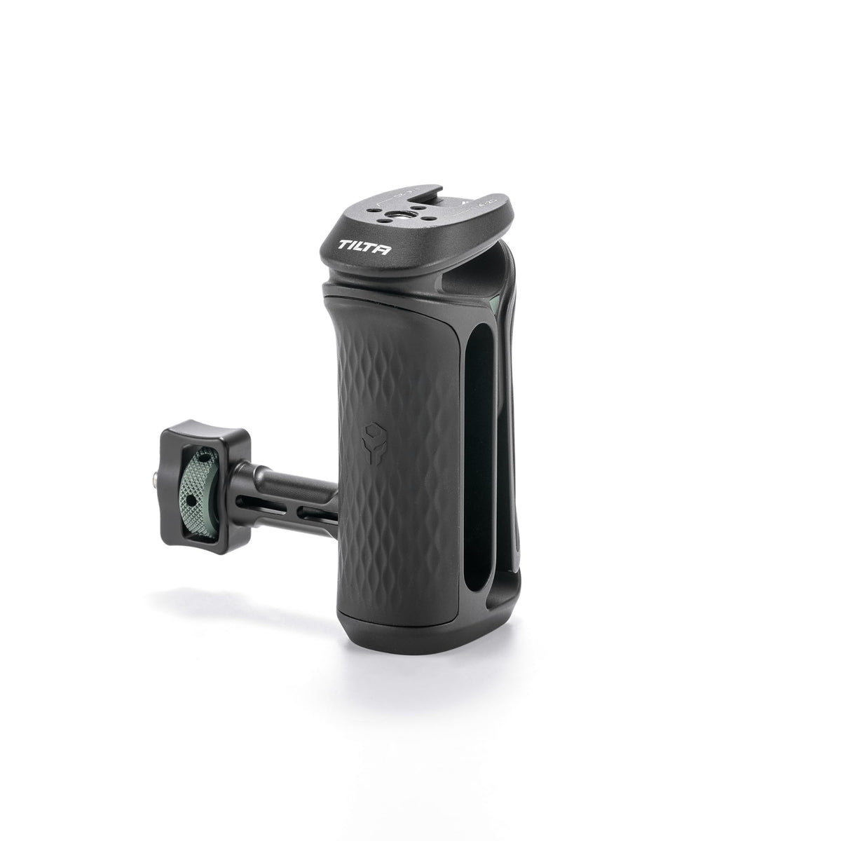 Tilta Xeno Side Handle for Filmmakers & Cameras - Black | Secure Connection & Helps Prevent Rotation | Adjustable Height | Textured Silicone Grip | Convenient Assembly (Dual 1/4″-20)