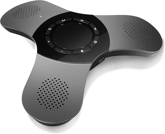 Conference Speaker with Microphone 360°Voice Pickup USB-C Speakerphone Home Office Compatible Skype/Teams/Zoom Noise Cancelling Omnidirectional Meeting Room Bluetooth Speaker with Mic for 10 People